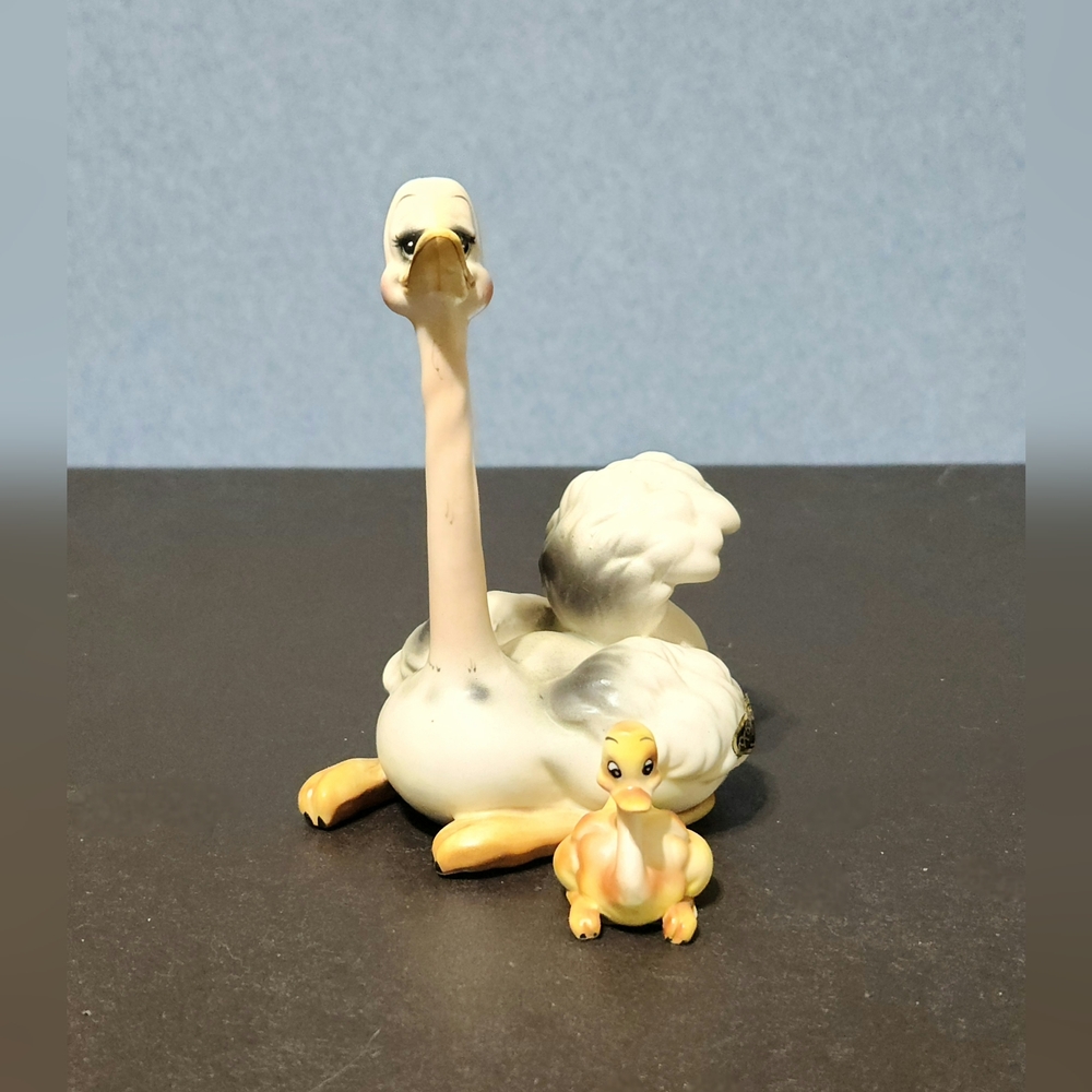 Vintage Josef Originals ostrich and baby